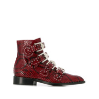 Givenchy Ankle boot com efeito de pele de cobra - Vermelho