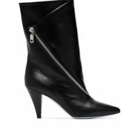Givenchy Ankle boot de couro com detalhe de zíper - Preto