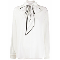 Givenchy Blusa de seda com logo no laço - Branco
