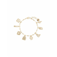 Givenchy Bracelete com pingente de logo - Dourado