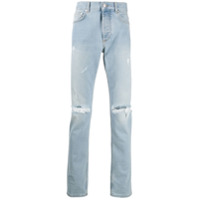 Givenchy Calça jeans reta com detalhe desgastado - Azul