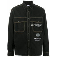Givenchy Camisa jeans com mix de estampas - Preto
