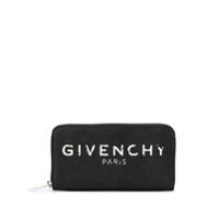 Givenchy Carteira com zíper e logo efeito vintage - Preto