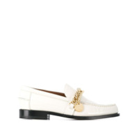 Givenchy chain-detail leather loafers - Branco