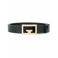 Givenchy Cinto de couro com placa de logo - Preto