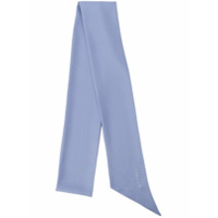 Givenchy Echarpe de seda com logo bordado - Azul