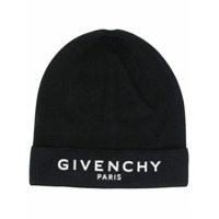 Givenchy Gorro de tricô com estampa de logo - Preto