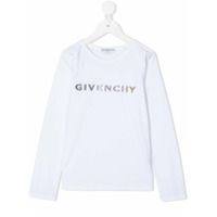 Givenchy Kids Blusa mangas longas com logo bordado - Branco