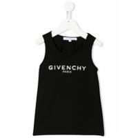 Givenchy Kids Blusa sem mangas com estampa de logo - Preto