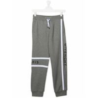 Givenchy Kids Calça esportiva com aplicação de logo - Cinza