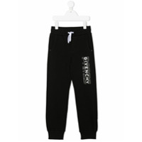 Givenchy Kids Calça esportiva com estampa de logo - Preto