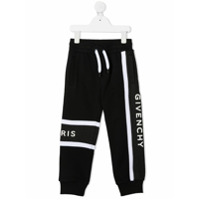 Givenchy Kids Calça esportiva com estampa de logo - Preto