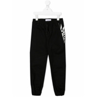 Givenchy Kids Calça esportiva com logo lateral - Preto