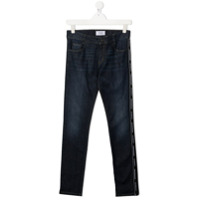 Givenchy Kids Calça jeans reta com logo - Azul