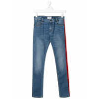 Givenchy Kids Calça jeans skinny com logo - Azul