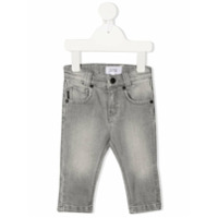 Givenchy Kids Calça jeans slim com lavagem estonada - Cinza