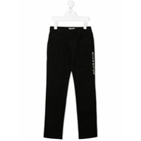 Givenchy Kids Calça reta com estampa de logo - Preto