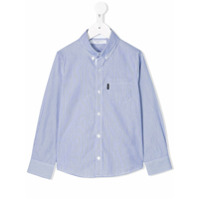 Givenchy Kids Camisa com botões e listras - Azul
