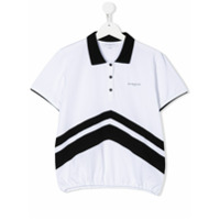 Givenchy Kids Camisa polo bicolor chevron - Branco