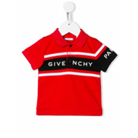 Givenchy Kids Camisa polo com estampa de logo - Vermelho