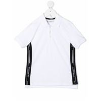 Givenchy Kids Camisa polo com listras na lateral - Branco