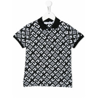 Givenchy Kids Camisa polo mangas curtas estampada monogramada - Preto