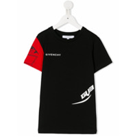Givenchy Kids Camiseta color block com logo - Preto