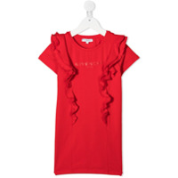 Givenchy Kids Camiseta com estampa de logo e detalhe de babados - Vermelho