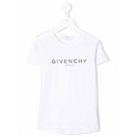 Givenchy Kids Camiseta com logo efeito desgastado - Branco
