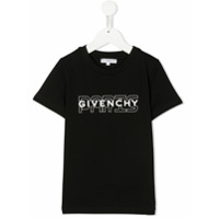 Givenchy Kids Camiseta decote careca com estampa de logo - Preto