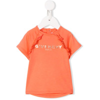 Givenchy Kids Camiseta mangas curtas com logo babado - Laranja