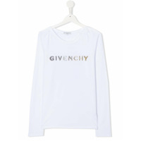 Givenchy Kids Camiseta mangas longas com logo - Branco