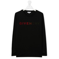 Givenchy Kids Camiseta mangas longas com logo - Preto