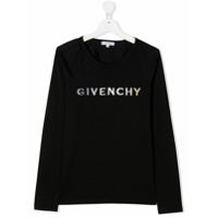 Givenchy Kids Camiseta mangas longas com logo - Preto