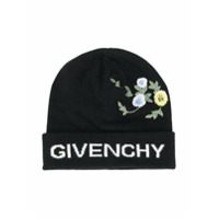 Givenchy Kids Gorro com bordado floral - Preto