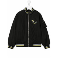 Givenchy Kids Jaqueta bomber com logo e estampa floral - Preto