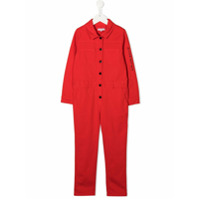 Givenchy Kids Macacão mangas longas com abotoamento - Vermelho
