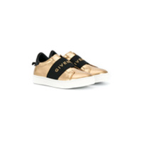 Givenchy Kids metallic-effect low-top sneakers - Dourado