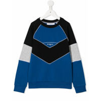 Givenchy Kids Moletom color block com logo - Azul