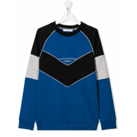 Givenchy Kids Moletom color block com logo - Azul