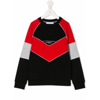 Givenchy Kids Moletom color block com logo - Vermelho