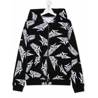 Givenchy Kids Moletom com capuz e estampa corrida - Preto