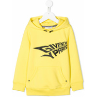 Givenchy Kids Moletom com capuz e estampa de logo - Amarelo