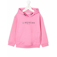 Givenchy Kids Moletom com capuz e estampa de logo - Rosa