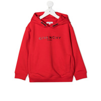 Givenchy Kids Moletom com capuz e estampa de logo - Vermelho