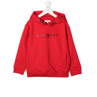 Givenchy Kids Moletom com capuz e estampa de logo - Vermelho