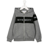 Givenchy Kids Moletom com logo e capuz - Cinza