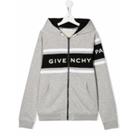 Givenchy Kids Moletom de jersey com logo e capuz - Cinza