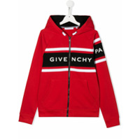 Givenchy Kids Moletom de jersey com logo e capuz - Vermelho