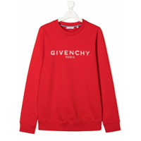 Givenchy Kids Moletom decote careca com estampa de logo - Vermelho